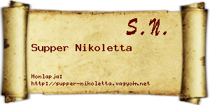 Supper Nikoletta névjegykártya