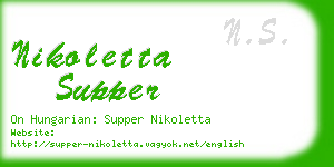nikoletta supper business card